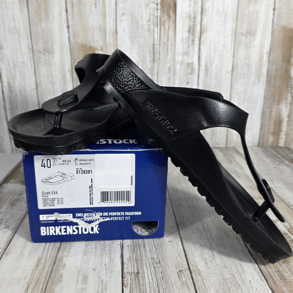 Birkenstock Gizeh EVA Black Thong Sandals Mens 7 Womens 9 EU 40 0128201